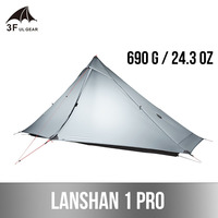 3F GEAR Lanshan 1 Pro Tente de Randonnée et de Camping Extérieur 1 Personne 3-4 Saisons Portable Professionnelle en Nylon 20D Ultralégère sans Arceaux