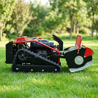 Mesin Pemotong Rumput Flail Baru 1100mm, Robot Pemotong Rumput Bertenaga Bensin dengan Remote Control untuk Memotong Rumput
