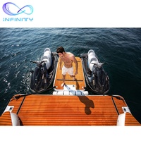 Plateforme flottante gonflable commerciale en drop stitch, quai pour jet-ski, plateforme de pêche gonflable pour la mer