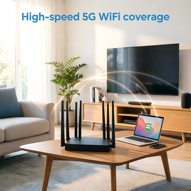 Dual Band 5G CPE for Remote Village Internet Access Plug and Play Wi Fi 6 SA NSA SIM Slot 2Gbps Downlink Router