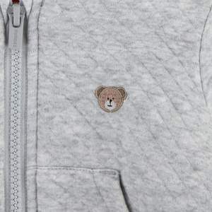 Veste à capuche zippée unisexe pour bébé, doublée en polaire, brodée, avec motif matelassé en losanges - Product Image 3