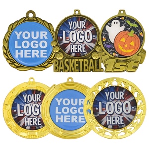เหรียญรางวัลกีฬาแบบกำหนดเอง ออกแบบโลโก้สีทองเปล่า ไม่ซ้ำใคร สำหรับงานมาราธอน ฟุตบอล  รับผลิตตามสั่ง - Product Image 1