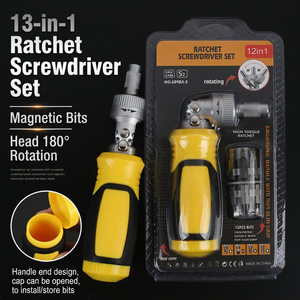 Ratchet <b>Screwdriver</b> Set 12in1 Chrome Vanadium Steel Magnetic Bits Ergonomic Handle For Household Repair - Product Image 5