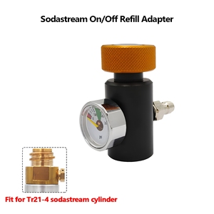 อะแดปเตอร์เติมแก๊สโซดาสตรีมแบบเร็ว พร้อมเกจวัดแรงดัน 3000psi ขนาด 8 มม. สำหรับถัง QD-Cylinder  สถานีเติมแก๊ส OEM ผลิตจากอลูมิเนียมอัลลอย - Product Image 2
