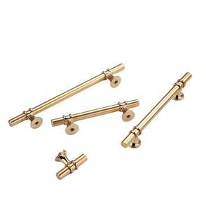 Modern European Simple Style Iron Furniture Hardware Drawer Handle for Wardrobe Cabinet <b>Black</b> Gold Color Antirust Eco-Friendly - Product Image 1