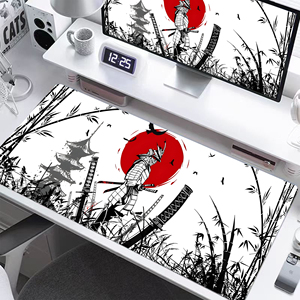 Tapis de Souris pour Clavier de Jeu, Samouraï Japonais, Épées Cassées, Flèches, Corbeau, Soleil Sanglant, Grand Tapis de Souris XL - Product Image 5