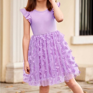 Vestido de tutú para niños pequeños, vestidos de verano esponjosos para niñas, vestido veraniego de tul de fiesta informal para niños de 2 a 6 años, vestidos de boda para niñas con flores - Product Image 2