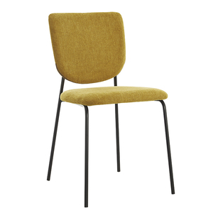 Chaises de salle à manger modernes 2024, chaises de salle à manger en <span class=keywords><strong>tissu</strong></span> <span class=keywords><strong>jaune</strong></span> pour l'intérieur, dossier rembourré - Product Image 2