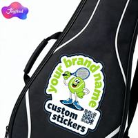 Adesivo Personalizado com Código QR Recortado para Clube de Tênis e Quadra de Tênis Indoor, Adesivos de Vinil à Prova d'Água, Cartões Promocionais Personalizados