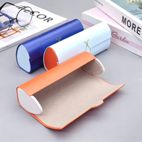 Étui à lunettes portable antichoc en coque rigide avec broderie dorée contrastante, vente en gros d'usine, personnalisable