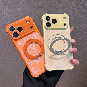 เคสโทรศัพท์แบบเต็มตัวกันกระแทก ชุบทอง พร้อมวงแหวนแม่เหล็ก 360 องศา สำหรับ iPhone 18 17 Pro Max 16 Pro  วัสดุ PC TPU ป้องกันการตก - Product Image 1