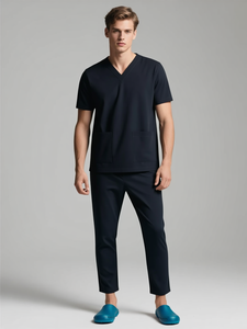 ANNO Nuovo Elegante Set di Camici Medici Antibatterici Personalizzati a Maniche Corte Unisex per Uso Ospedaliero e Odontoiatrico - Product Image 4