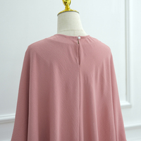 Date Modèle Musulman Longue Robe Islamique Abaya Modeste Mode Simple Style Robe Respectueux De La Peau Crêpe Plaine Dubaï Abaya 2 Pièces Ensemble