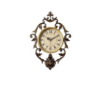 Jam Dinding Vintage Grosir Jam Dinding Coklat Senyap Dekorasi Rumah Mewah Ekstra Besar untuk Ruang Tamu Dekorasi Kantor