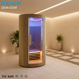 Sauna infrarouge à baril en hemlock pour usage domestique, design moderne 2026, pour la thérapie de récupération, avec contrôle intelligent - Product Image 1