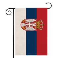 Drapeau de la Serbie pour l'extérieur, en lin de haute qualité, 12*18 pouces, plusieurs styles au choix