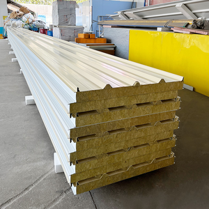 Panneau sandwich en laine de roche ondulé pour toiture et décoration murale de bâtiments en structure métallique – Prix de gros - Product Image 4