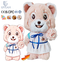 Peluche personnalisée Uyeah OEM en coton, motif chat de dessin animé, douce, faite à la main, design sur mesure, jouet en peluche pour enfant
