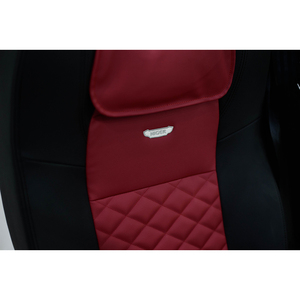 Asiento Doble Plegable VIP para Computadora, Tapizado en Cuero Negro y Rojo con Diseño de Diamantes, 18 Asientos, USB, Reclinable, para Transporte en Van o Autobús - Product Image 3