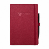 Carnet de notes de luxe A5 avec reliure thermique, couverture en PU, bande élastique magnétique, porte-stylo, cadeau personnalisé pour entreprise