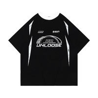 T-shirt universel personnalisé à manches courtes épissé lourd haut moto vintage hommes à manches courtes course vent lâche à manches courtes