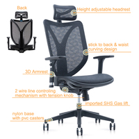 Chaise de bureau ergonomique en maille de bonne qualité au milieu du dos Chaise tournante élégante Gestionnaire Chaise pivotante confortable à hauteur réglable