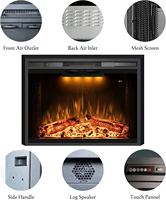 Chimenea Eléctrica Luxstar de 30 Pulgadas con Puerta de Vidrio y Malla Protectora, Calentadores Eléctricos con Sonidos de Chispas