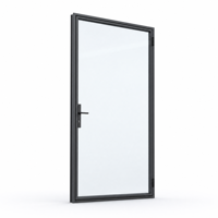Porte extérieure à battant en alliage d'aluminium à rupture de pont thermique, à charnière silencieuse, insonorisée, à double vitrage, à cadre fin, résistante aux intempéries