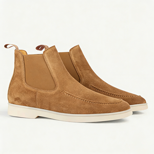 Mocassins classiques pour hommes, en cuir véritable et daim, de haute qualité, à bout rond, pour toutes les saisons - Product Image 1