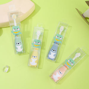 Spazzolino da denti da allenamento simpatico orsetto spazzolino da denti per bambini a forma di cartone animato strumento per l'igiene orale dentale per bambini spazzolino da denti antiscivolo - Product Image 6