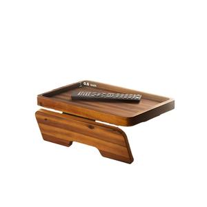 Bandeja de Almacenamiento Plegable Personalizada para Sofá de Acacia con Bisagras Dobles, Mesa Auxiliar para Espacios Pequeños, para Comer y Beber - Product Image 6