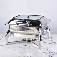 2025 Edelstahl Sichtbarer Buffet ofen Ovale und quadratische Chafing Dish mit Kunststoffst änder Küchen ausstattung