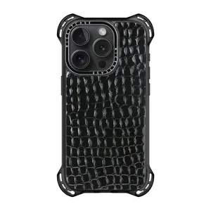 15 Pro Max TPU Soft Case Cover Full Protection Shockproof Lanyard PU Leather Phone Case for iphone 15 Crossbody Case