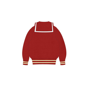 Customizable Wool Knit Autumn Winter Personalized <strong>Navy</strong> Doll Collar Sweater Design Sense Knitwear <strong>Cardigan</strong> Women's Top - Product Image 4