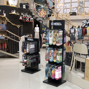 Tùy chỉnh Hiện Đại Kiểu dáng đẹp di động thân thiện với môi sock <span class=keywords><strong>Rack</strong></span> hiển thị với móc kim loại truy cập hàng đầu hiển thị đứng - Product Image 2