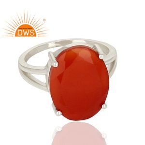 Prong <b>Set</b> Red Onyx Gemstone Ring <b>Indian</b> Sterling Fine Silver Rings Jewelry 925 Silver Ring Manufacturers Vintage Collection - Product Image 2