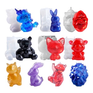 Gorilla, leone, coniglietto cucito, maialino, gatto di formaggio, unicorno, testa di lupo e altri stampi per animali in resina 3d in silicone per animali - Product Image 2