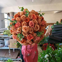 Décoration Florale de Mariage Bohème Orange Brûlé Rose Rouille Vente en Gros Centre de Table Boule de Fleurs