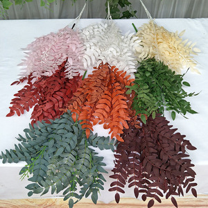 Rama <span class=keywords><strong>de</strong></span> Hojas <span class=keywords><strong>de</strong></span> Algarrobo <span class=keywords><strong>Secas</strong></span> Personalizadas <span class=keywords><strong>de</strong></span> 56 cm, Decoración <span class=keywords><strong>para</strong></span> el Hogar, Bodas, Halloween, Graduaciones, con Seda - Product Image 2
