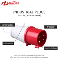Prise électrique industrielle mâle/femelle étanche IP44 380V 32A 2 3 4 5 broches pour connexion électrique en nylon PA/PP