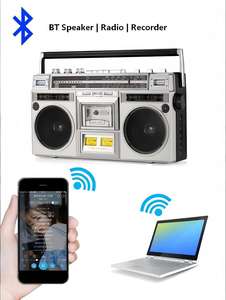 Reproductor de Casetes Portátil Estilo Años <span class=keywords><strong>80</strong></span> con Altavoz BT, Grabador, Radio AM FM SW, Altavoz Integrado, Compatible con Entrada SD/USB, Música MP3 - Product Image 5