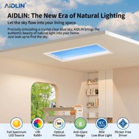 AIDLIN Panneau LED intelligent de simulation du soleil à spectre complet de 5,3 cm, lumière du ciel à diffusion Rayleigh, soin des yeux, pour pièce sans fenêtre
