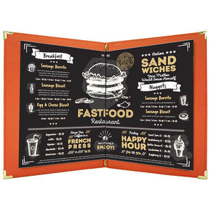 Porta Menús de Cuero Naranja al por Mayor, Formato A4, con Logotipo Personalizado, con Cordón de Goma, para Restaurantes - Product Image 2