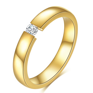 Anillo de Acero Inoxidable de 3MM con Incrustaciones de Diamantes, Diseño Geométrico, para Uso Diario, en Color Negro, Oro Rosa y Acero - Product Image 4