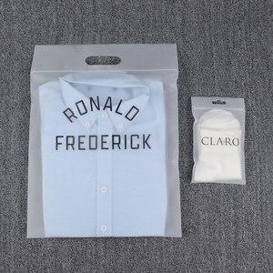 UniOne Wholesale Eco Friendly Durable Waterproof Custom Dress Trousers T-shirt Clothing Plastic Handle Bag with logo Printing
