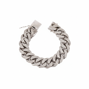 Bracelet à maillons cubains Miami or 14k 12mm VVS Lab diamant Hiphop - Product Image 1