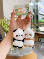 Set Gantungan Kunci Boneka Magnetik - Gantungan Kunci Pasangan Hewan Lucu dengan Karakter Kartun Boneka Plush