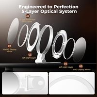 Modern Glass 1X/30X Lighted 360 Degree Foldable Double-Sided Magnifying Makeup Mirror 3-Color Lights Adjustable Brightness