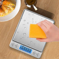 Balance de cuisine intelligente avec calculateur nutritionnel, numérique, 3 kg, 0,1 g, acier inoxydable, ABS, balance de pesage alimentaire, écran LCD