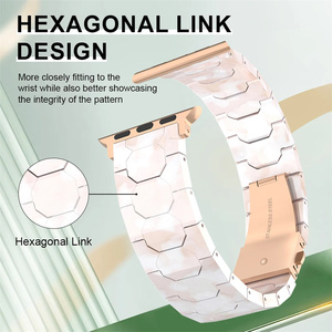 Bracelet en résine pour <span class=keywords><strong>Apple</strong></span> <span class=keywords><strong>Watch</strong></span>, bracelet de remplacement tendance pour femmes, compatible avec les séries IWatch - Product Image 2
